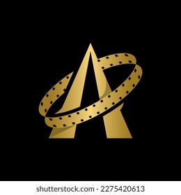 Letter a film production roll creative design