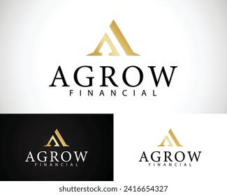 letra A logotipo financiero flecha de concepto de diseño creativo