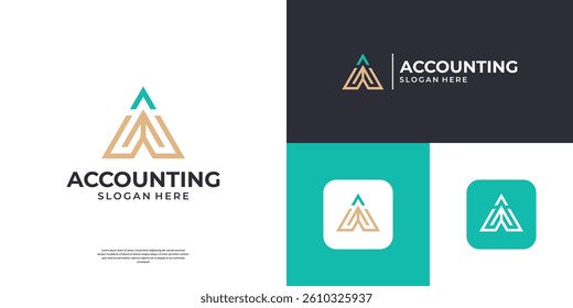 Letter A financial logo design inspiration.