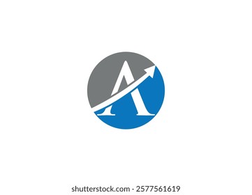 Letter A Financial logo design with vector icon template