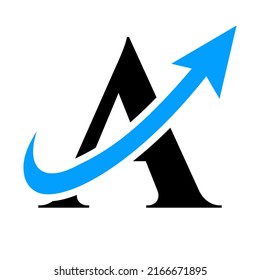 Letter A Financial Logo. Marketing And Financial Business Logo. A Financial Logo Template with Marketing Growth Arrow