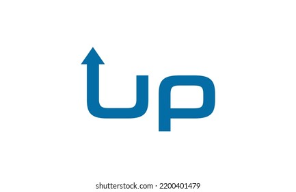 Letter UP Financial Logo. Marketing And Financial Business Logo. UP Financial Logo Template with Marketing Growth Arrow