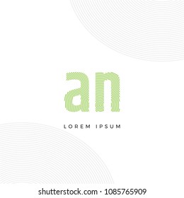 Letter AN Fingerprint Logo Design. Can be adapt to Corporate identity, logo, icon, symbol and brand identity.