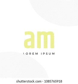 Letter AM Fingerprint Logo Design. Can be adapt to Corporate identity, logo, icon, symbol and brand identity.