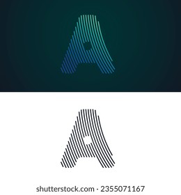 letra Un vector de logotipo de huella dactilar