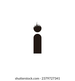Letra i fire símbolo geométrico simple logo vector