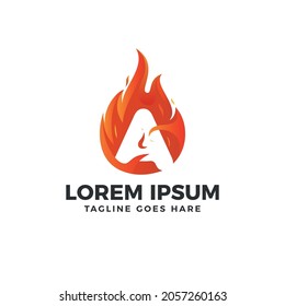 A Letter Fire Logo, Burn, Red, orange, A Logo vector,