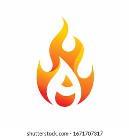 Diseño del logotipo de la carta A en caso de incendio