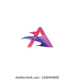 Letter A with fire logo design vector template