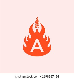 letra un logotipo de incendio simple, limpio y limpio.