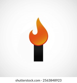 Letter  I fire logo template blazing fire black red orange