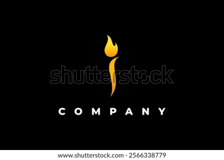 letter i and fire modern logo