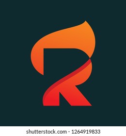 Letter Fire R Logo