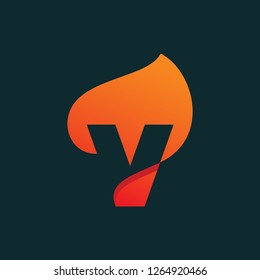 Letter Fire V Logo