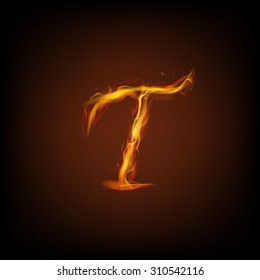 Letter of fire. Vector