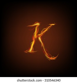 Letter of fire. vector