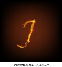 Letter of fire. Vector