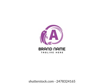 A letter fish logo template