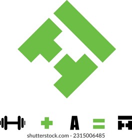 Letter A Fitness gym logo
