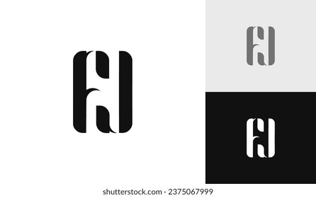 Letter FJ initial monogram logo design