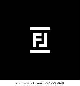 Letter FJ or JF with law concept logo vector icon
