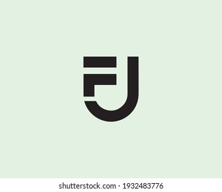 letter fj and jf logo design vector template