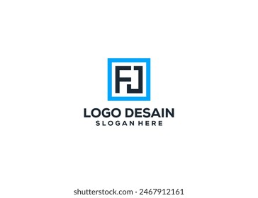 Letter FJ with square logo design