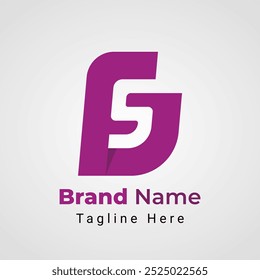 Letter FJS Logo, Combination logo of  letter F and letter J that forms negative space Letter S logo