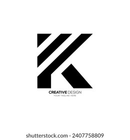 Letter Fk or Kf creative shape unique abstract monogram initial logo