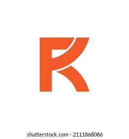 letter fk simple curves line geometric logo vector