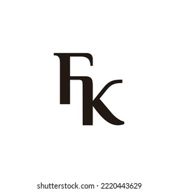 letter fk simple linked font logo vector 
