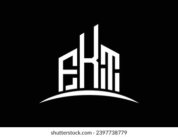 Letter FKT building vector monogram logo design template. Building Shape FKT logo.