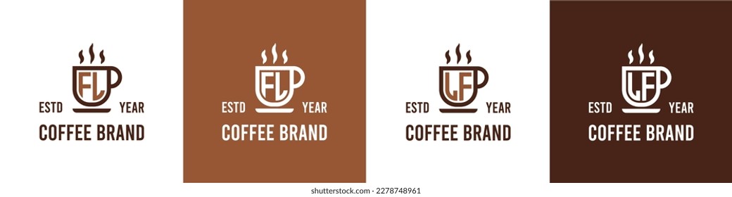 Letter FL and LF Coffee Logo, suitable for any business related to Coffee, Tea, or Other with FL or LF initials.