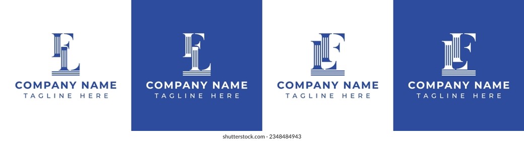 Letra logotipo FL y LF Pillar, adecuado para negocios con LF o FL relacionados con Pillar.