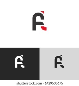 Letter fl linked lowercase logo design template elements. Red letter Isolated on black white grey background. Suitable for business, consulting group company.