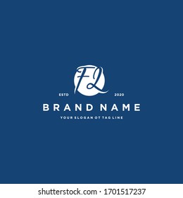 letter FL logo design vector template