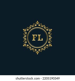 Letter FL logo with Luxury Gold template. Elegance logo vector template.