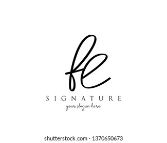 Letter FL Signature Logo - Vector