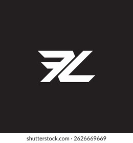 letter fl simple geometric emblem simple logo vector 
