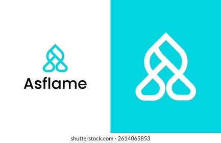 Letter AS flame and fire logo design template