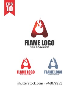letter a flame logo