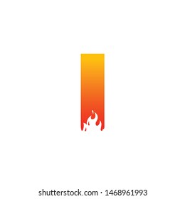 I Letter Flame Logo Design Template Inspiration