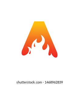 A Letter Flame Logo Design Template Inspiration