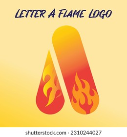 Letter A Flame logo Design Template