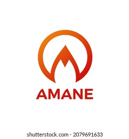 Letter AM Flame Logo Identity. Fire Logo Simple and Flat Monogram logo identity. Abstract Premium logo vector for Business and Brand Identity.