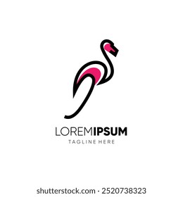 Letra I Flamingo Diseño de logotipos Icono de Vector Ilustración gráfica de símbolos de emblemas