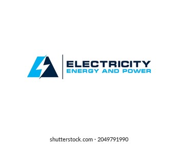 Letter A Flash Thunder Energy Electric einfaches, aber sauberes professionelles Logo auf weißem Hintergrund. für Elektro-, Bau- und Sicherheitsunternehmen.