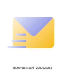 Letter flat gradient two-color ui icon. Written correspondence. Postal service. Express mail. Simple filled pictogram. GUI, UX design for mobile application. Vector isolated RGB illustration