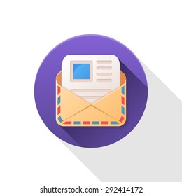 Letter flat icon on white background.