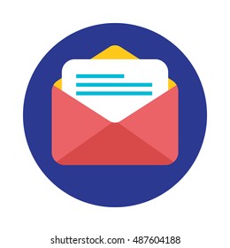 letter flat icon on the white background